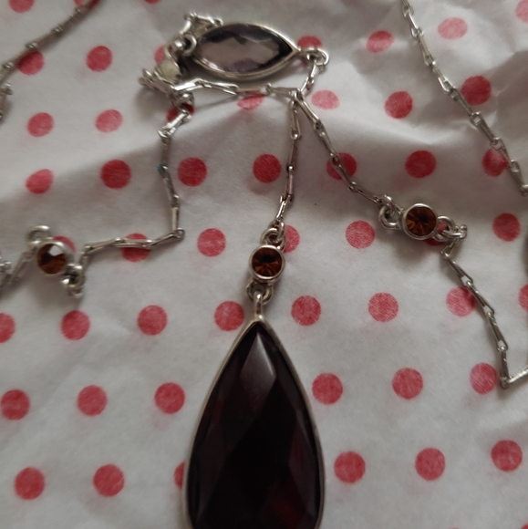 Los Sophia Tear Drop Crystal Necklace NWT - Picture 3 of 6